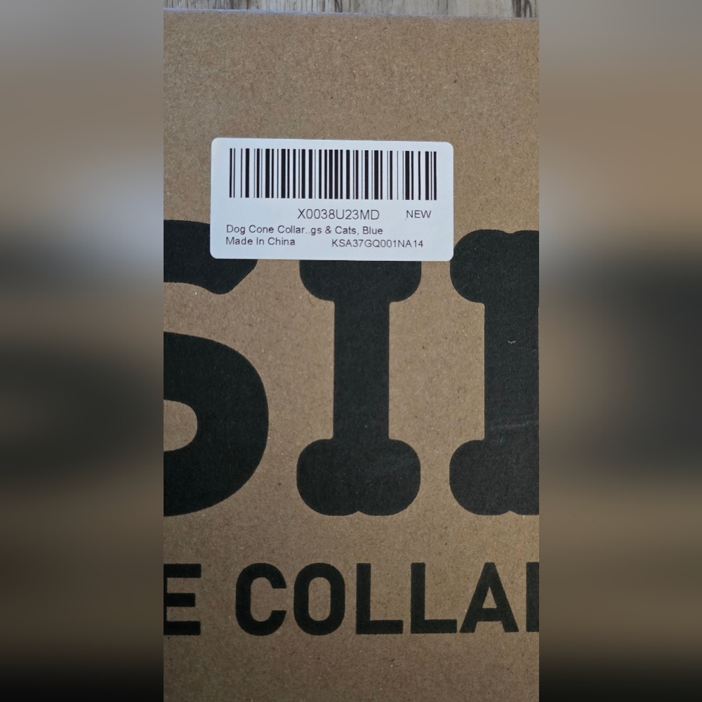 KSIIA Dog Cone Collar 14in - Kraft & Black Packaged